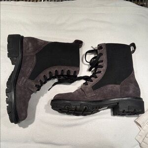 Rag & Bone grey suede and black combat boots size 9